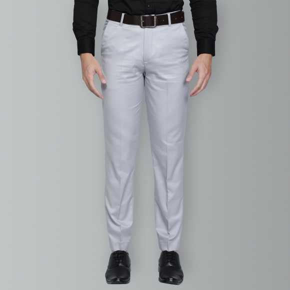 Lycra Blend Solid Regular Fit Mens Casual Trousers