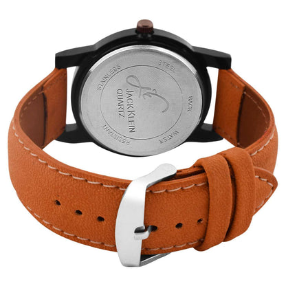 Jack Klein Men's Analog Synthetic Leather Watch